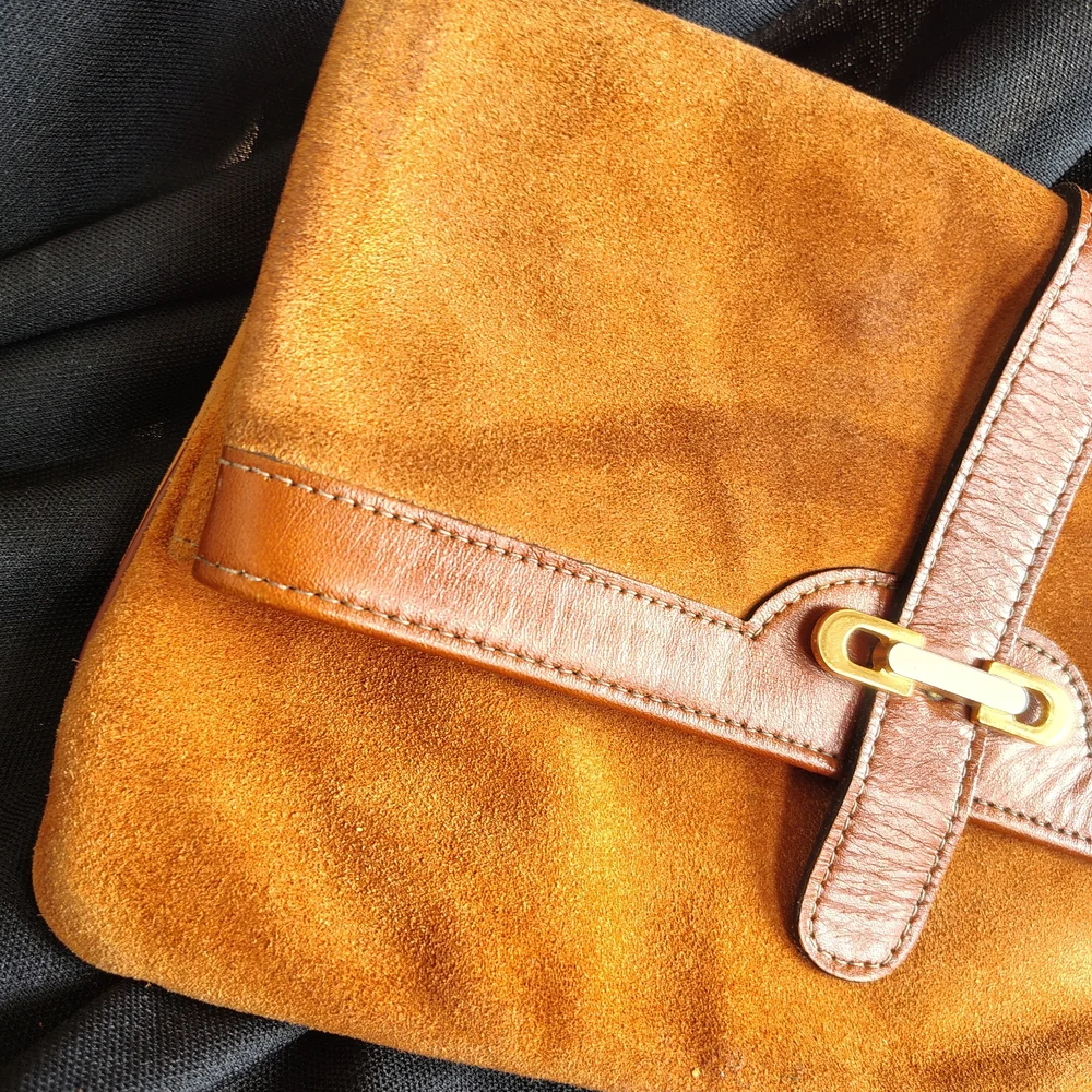 Elegant Tan Suede Men's Clutch